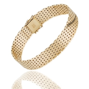 Murstens 14 karat massivt guld armbånd, 18½ cm og 11 rækker (11,0 mm)